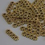 Mehrreihenspacer, Einlage, Goldmetall, Abmessungen ca. 16×5×2 mm, Lochdurchmesser ca. 2 mm, Verpackung ca. 20 g (~36 Stück)