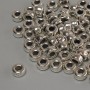 Silberfarbene Einlegeperle – Metallfarbe Silber, Durchmesser 5×3 mm, Lochdurchmesser ca. 2,5 mm, Verpackung 20 g (~74 Stück)