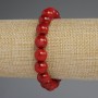 Korallenarmband, glatte Kugeln 10 mm, Länge ca. 18 cm, elastisch
