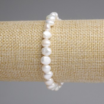 Armband aus Flussperlen 9×8 mm, Länge ca. 18 cm, Stretcharmband