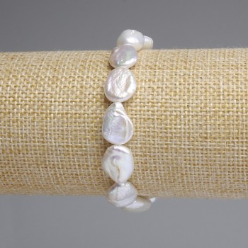 Armband aus Barockperlen mit Benzin-Farbton, Durchmesser 15–18 × 10–12 mm, Länge 18 cm ± Stretcharmband