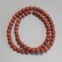 Rote Jaspis-Perlen, glatte Kugeln, Durchmesser ca. 6 mm, auf Schnur, Länge ca. 37 cm+