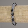 Armband aus Schneeflocken-Obsidian-Kugeln, Durchmesser ca. 9 mm, Länge ca. 18 cm, elastisch