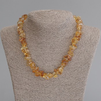 Halskette aus Citrin, facettierte Perlen, Ø 9–15 × 5–8 mm, Länge 50 cm ± mit Verschluss