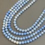 Perlen aus tschechischem Kristall – blau, mehrfarbig, auf Schnur, facettierte Kugeln, Durchmesser ca. 8 mm, Länge ca. 38 cm