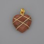 Anhänger Herz im Geflecht aus Aventurin »Goldener Sand« 21×21 mm ±, Durchmesser 30 mm ±