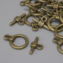 Toggle-Verschluss, Ø 15×3 mm ± Ring, Ø 9,5 mm ±, Öffnungsdurchmesser 7 mm ±, bronzenfarbene Mattierung, 15 Stück