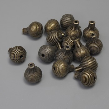 Bronzefarbene Einlegeperle, Durchmesser 10×73 mm ±, Loch Ø 1 mm ±, Verpackung 15 Stück