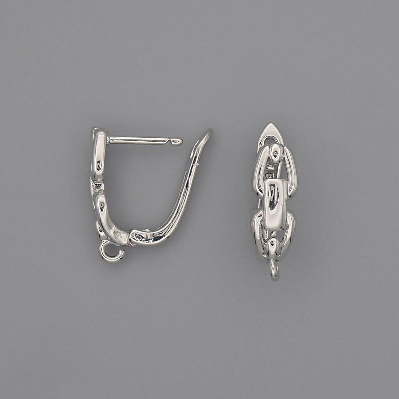 Ohrhaken für Ohrringe aus silberfarbenem Metall 17×5,5 mm – Paar