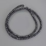 Facettierte Hämatit-Rondellperlen 4×3 mm ± auf Faden, Länge ca. 40 cm
