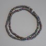 Rondellen-Perlen aus Regenbogenhämatit, 4×3 mm, aufgefädelt auf Faden, Länge ca. 38 cm+