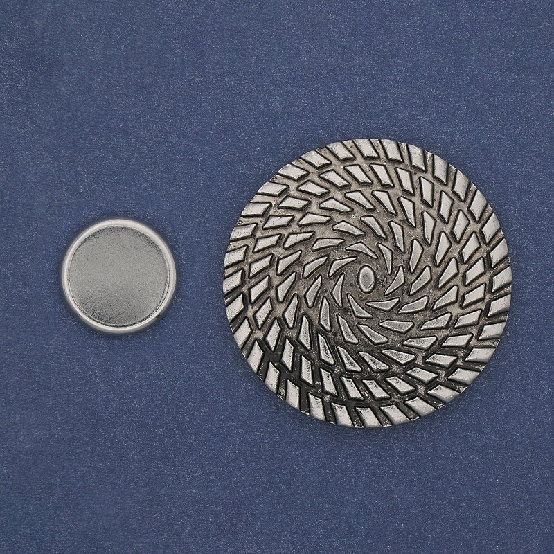 Magnetbrosche Akzent 40 mm ± silberfarbenes Metall