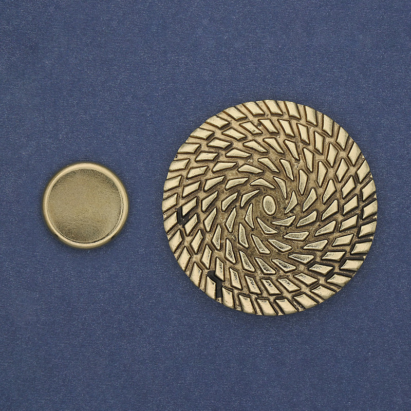 Magnetbrosche Akzent 40 mm ± goldfarbenes Metall