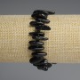 Achat-Krümel-Nadel-Armband, Durchmesser 15–28×3–4 mm ±, 3 mm Seedperlen ±, Länge 18 cm ±, elastisch
