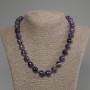 Kette aus facettierten Amethystkugeln, Durchmesser ca. 12 mm, Länge ca. 50 cm, mit Verschluss
