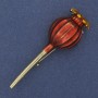 Brosche „Makovey“ rote Emaille, goldfarbenes Metall 20×66 mm+