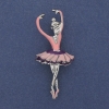 Brosche-Anhänger Ballerina rosa Emaille goldfarbenes Metall 25 × 57 mm +