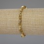 Hämatitarmband in Goldfarbe – Würfel mit Querloch, Durchmesser 4 × 4 mm, Länge 18 cm Stretcharmband