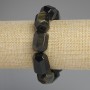 Armband aus Sonnenobsidian mit Facetten, Durchmesser ca. 20×15–16 mm, Länge ca. 18 cm