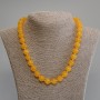 Katzenaugen-Halskette orange, glatte Kugeln, Durchmesser ca. 12 mm, Länge ca. 50 cm, Verlängerungskette ca. 5 cm