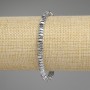 Hämatit-Armband silberfarben, facettierte quadratische Rondellen 4×2 mm, Länge ca. 18 cm, Stretch-Basis