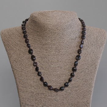 Granat-Galetperlenkette, Durchmesser ca. 8–11×7–8 mm, 5 mm ±, Länge ca. 50 mm ±, mit Verschluss