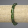 Armband Jadeit, facettiert, Durchmesser 11-12×6-7 mm, 5 mm ± Perlen, 3 mm ± Seed-Beads, Länge 18 cm ±, Stretch