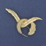 Brosche Kolibri Regenbogen-Strasssteine goldfarbenes Metall 56×40 mm+