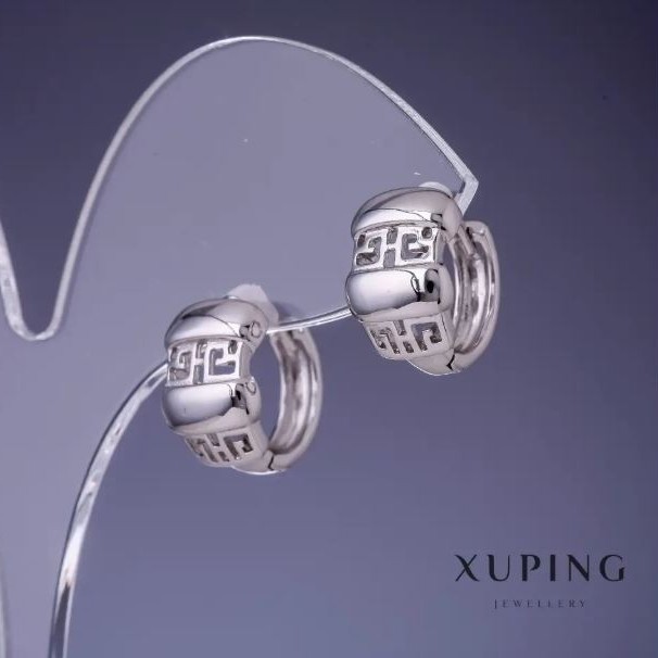 Xuping Ohrringe mit griechischem Muster 9×13 mm rhodiniert
