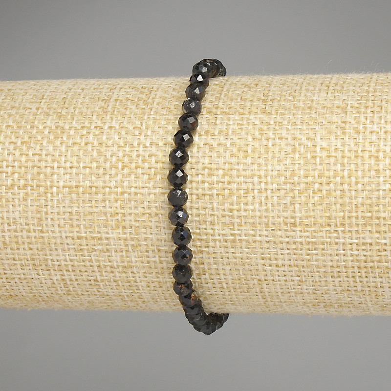 Turmalin-Armband, facettierte Kugeln, Ø ca. 4 mm, Länge ca. 18 cm, Stretch