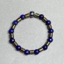 Lazurit-Armband, facettierte Kugeln 8 mm ±, mit Metall-Einlagen, Länge 18 cm, Stretch