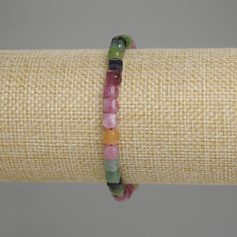 Turmalin-Armband, facettierte Würfel, ca. 5 x 5 x 5 mm, Länge 18 cm