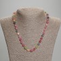 Halskette aus Turmalin, facettierte Körnerperlen, Durchmesser 8×6,5 mm ±, Seed-Beads 3 mm ±, Länge ca. 45 mm ±, mit Verschluss