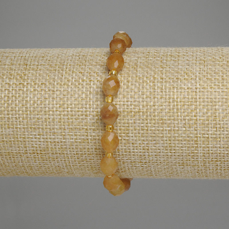 Armband aus Citrin, facettierte Körner 8×6 mm, Rocailles 3 mm, Länge 18 cm