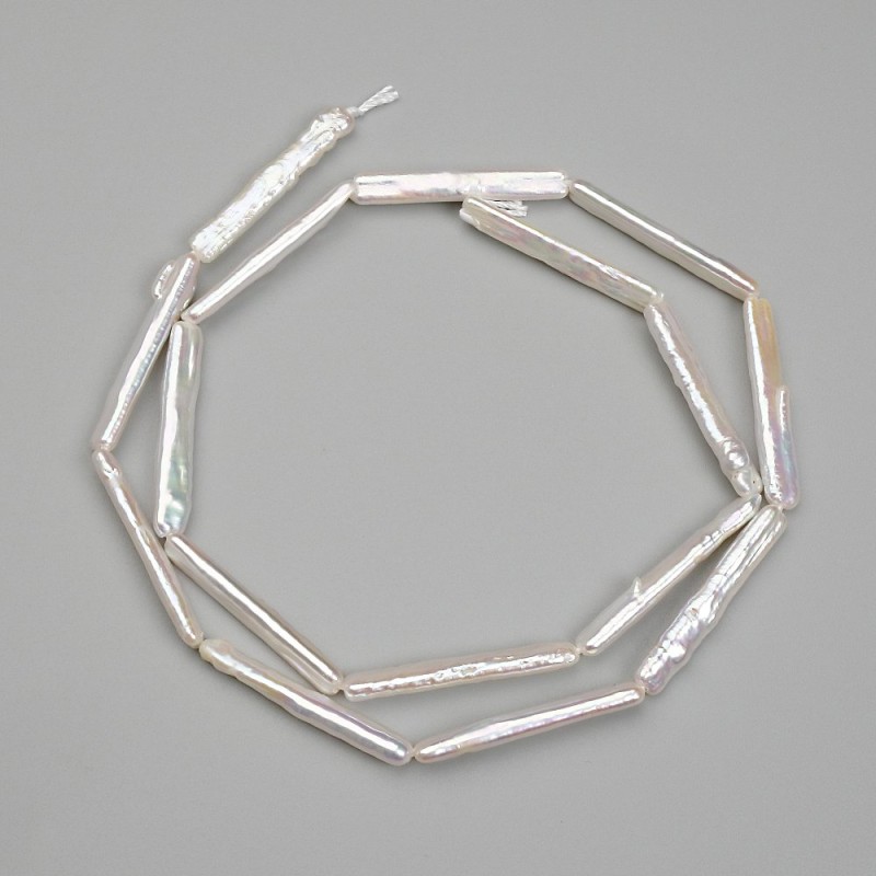 Barockperlen mit Farbton Benzin, 25×4 mm ±, Länge ca. 39 cm