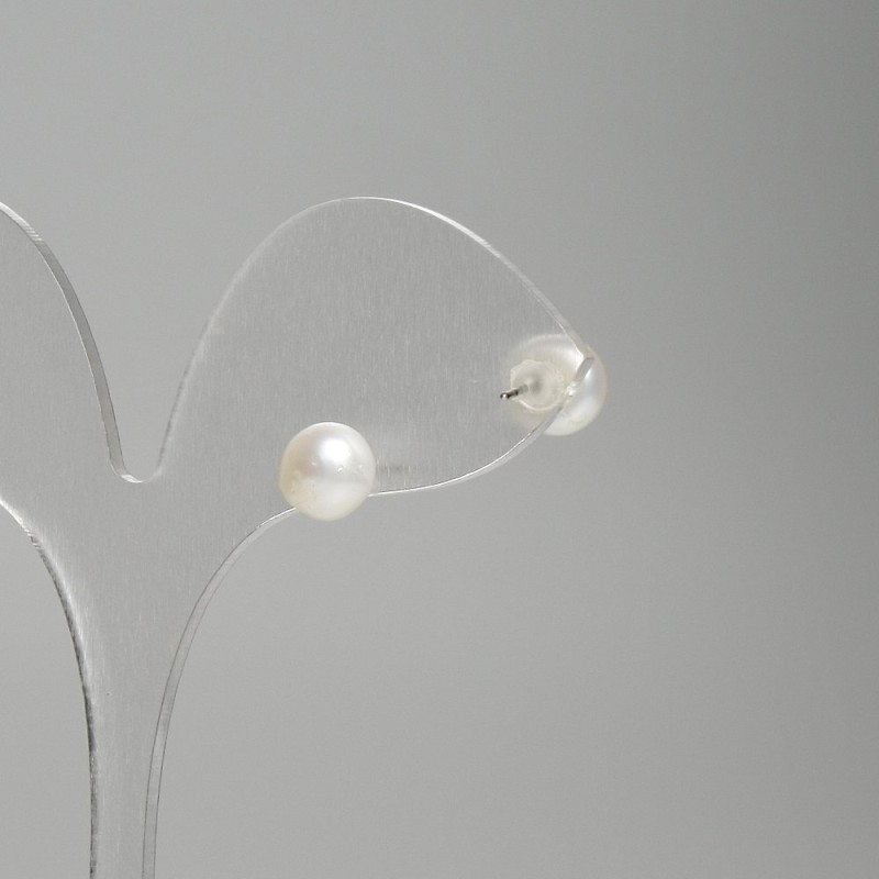 Ohrstecker mit Flussperlen, Durchmesser ca. 7 mm+