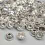 Perlenkappe für Perle, Durchmesser 4x7 mm ± Lochdurchmesser 2,3 mm ± Silberfarbener Metallton, Verpackung ca. 20 g ± (~63 Stück)