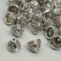 Endkappe für Schmuckzubehör, Durchmesser 8×8 mm ± Loch Ø ca. 1,9 mm, silberfarbener Metallton, Packung ca. 20 g (~24 Stück)