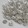 Perlenkappe aus Metall, silberfarben, Durchmesser 7 mm, Lochdurchmesser ca. 1,4 mm, Verpackung 20 g (~130 Stück)