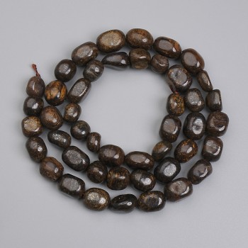 Bronzit-getrommelte Perlen 6-11×5, 5-7, 5 mm ±, Länge ca. 40 cm auf Faden