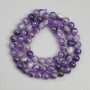 Amethyst-Perlen, glatte Kugeln 6 mm, auf Schnur