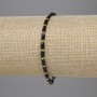 Armband aus schwarzem tschechischem Kristall, facettierte Zylinder 5×3 mm ±, Kugeln 2 mm ±, Länge 18 cm, Stretch