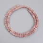 Rhodochrosit-Würfelperlen, Durchmesser 4,5×4,5 mm, auf Schnur, Länge ca. 38 cm+