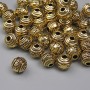 Schmuckzubehör: Perleinsatz aus goldfarbenem Metall, Durchmesser ca. 5 mm, Lochdurchmesser ca. 1,5 mm, Verpackung ca. 20 g ~ ca. 38 Stück +