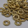 Goldfarbene Einlageperle aus Metall, Durchmesser ca. 8,5×2 mm, Loch Ø ca. 3,5 mm, Verpackung 20 g (~50 Stück)
