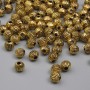 Perleinsatz aus goldfarbenem Metall, Durchmesser 4 mm ± Lochdurchmesser ca. 1 mm ±, Verpackung 20 g (~125 Stück)