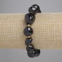 Granat-Armband mit facettierten Perlen, Durchmesser ca. 11–15 × 11–13 mm, Perlen 3 mm, Länge ca. 18 cm, Elastikarmband