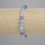 Armband aus Fluorit, natürlicher Stein, glatte Kugel, Durchmesser 6 mm, Länge 18 cm ± (Stretch)