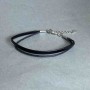 Armband aus Öko-Leder, Farbe Schwarz, Länge 18 cm + 5 cm Verlängerungskette