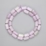 Kunzit-Perlen, facettiert, Durchmesser 10–11 × 6,5 mm, 5 mm ±, Glasperlen 3 mm ±, auf einer Schnur ca. 40 cm lang